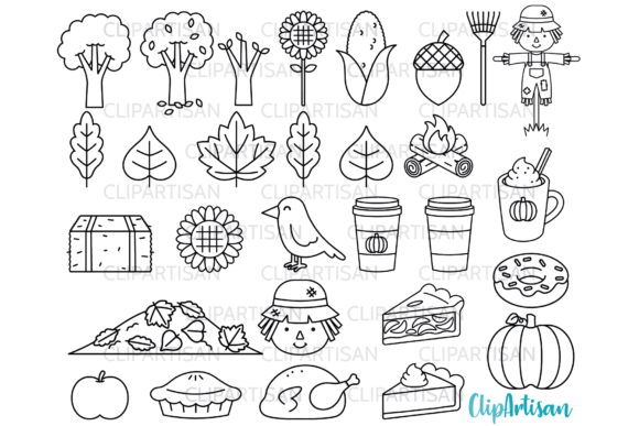 Download Fall Autumn Clip Art Digital Stamps - Autumn Collection
